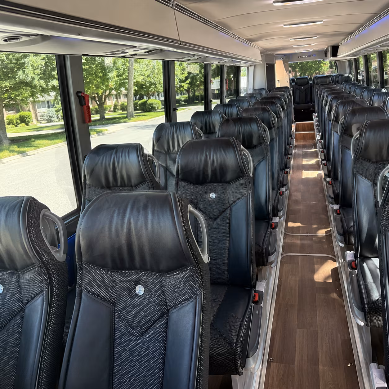 dearborn charter bus rental interior